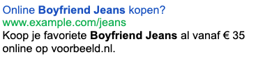 Advertentie voorbeeld boyfriend jeans