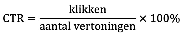 Formule om de CTR te berekenen