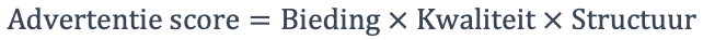 Formule advertentie score Google Ads
