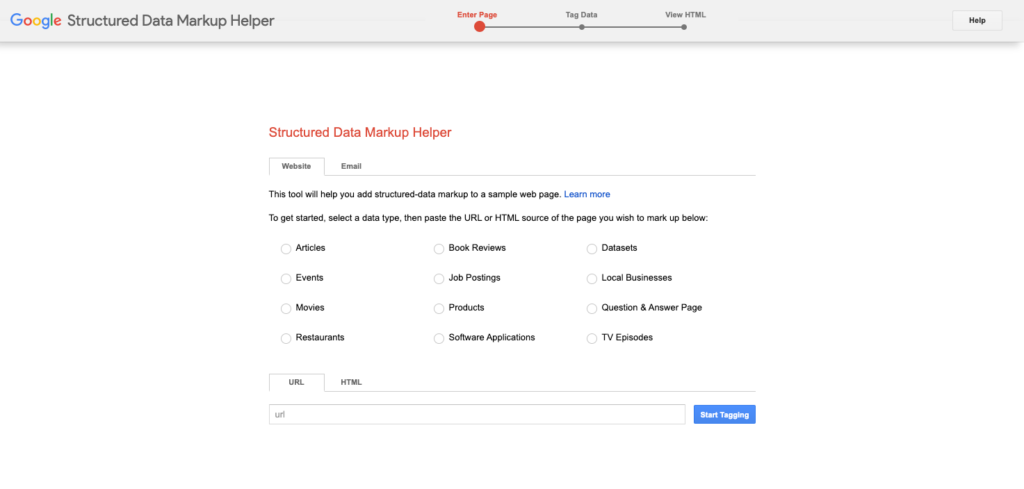 Google Structured Data Markup Helper