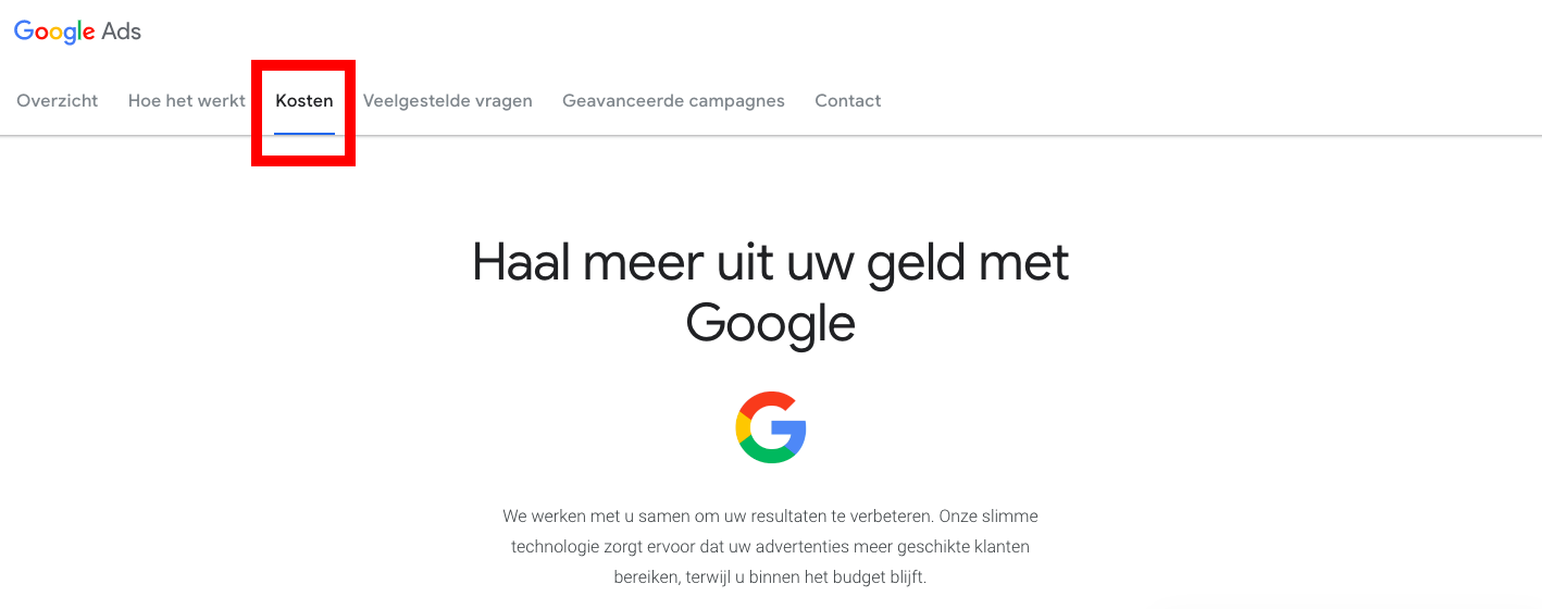 Google Advertentie Kosten - Wat kost SEA?