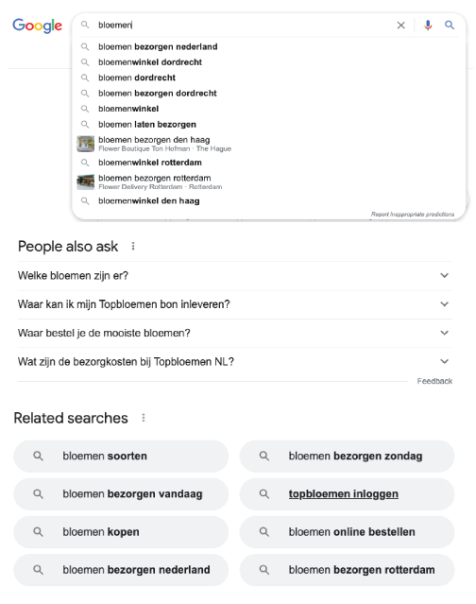 Zoekwoorden onderzoek doen met Google startpagina