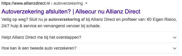Meta omschrijving Allianz autoverzekering