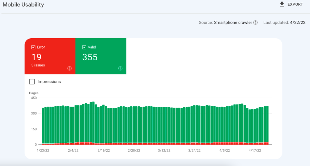 Mobile usability in Google Search Console
