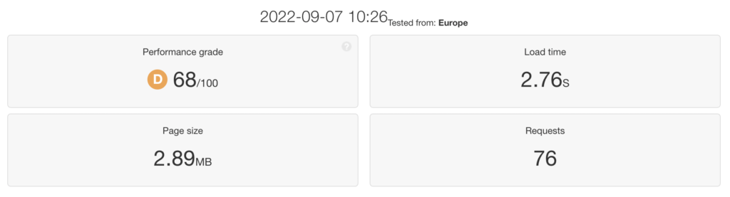 Pingdom resultaten samenvatting
