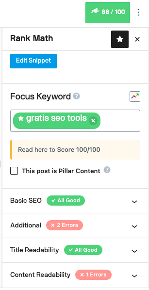 RankMath gratis SEO tool voor WordPress