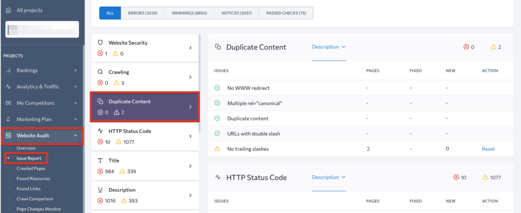 SE Ranking Duplicate Content Checker