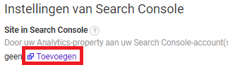 Search Console Toevoegen