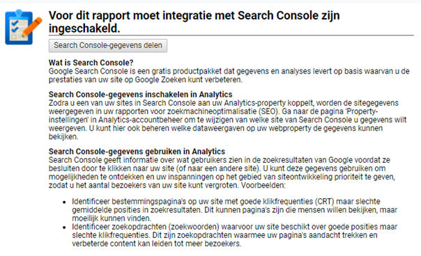 Search Console gegevens delen