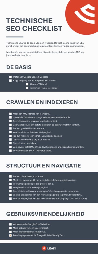 Technische SEO checklist