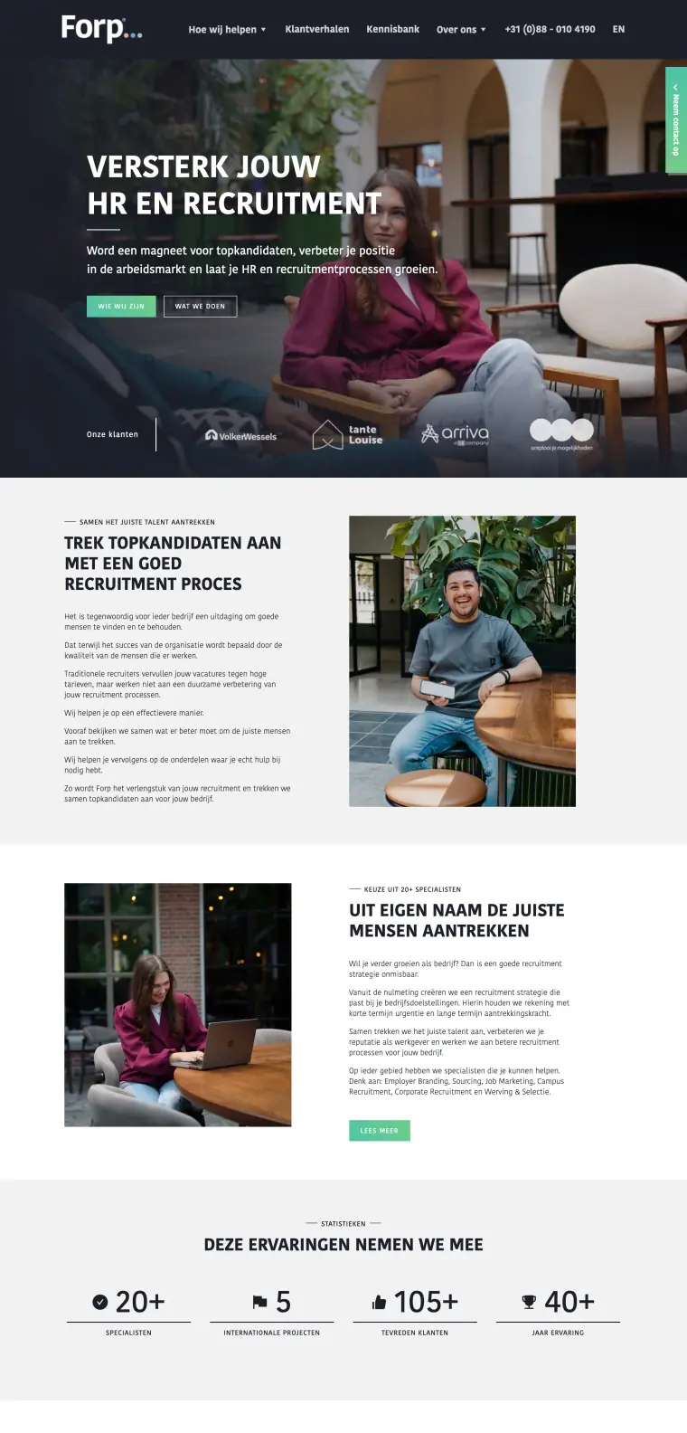 Homepage van Forp