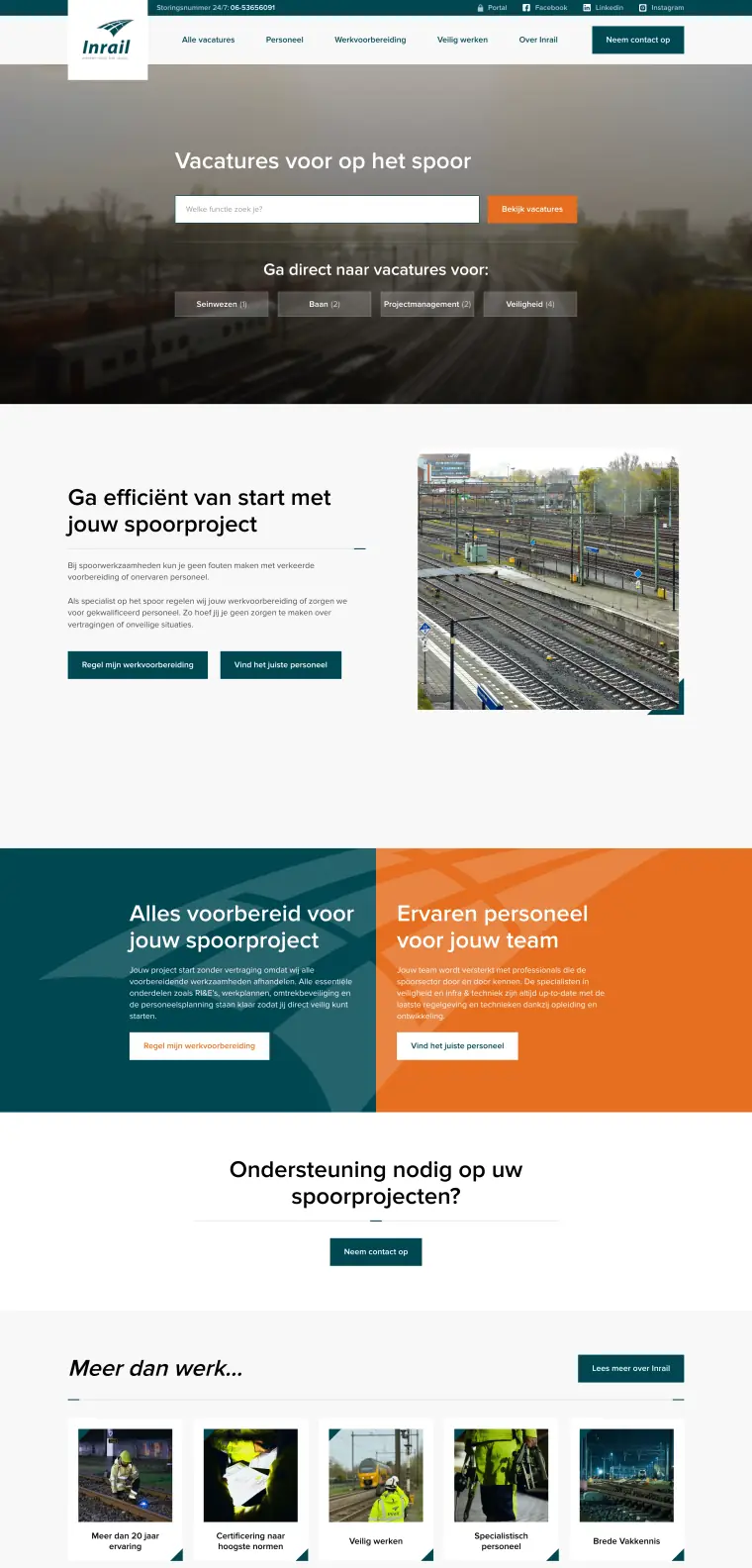 Homepage van Inrail
