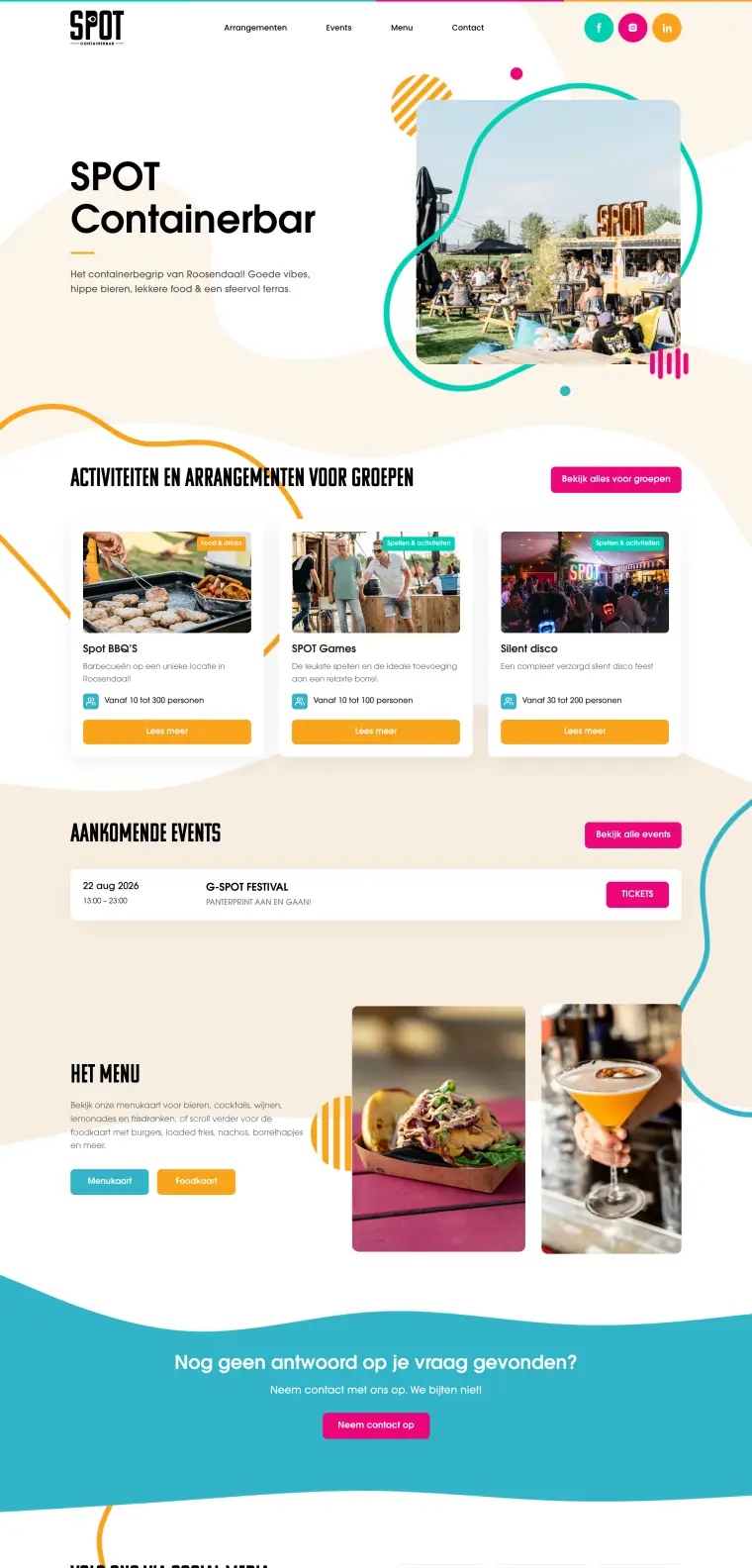 Homepage van SPOT