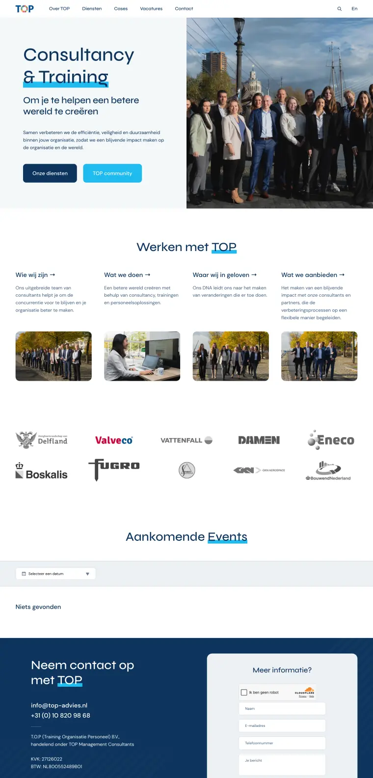 Homepage van TOP Advies