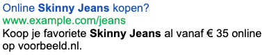 Advertentie voorbeeld skinny jeans
