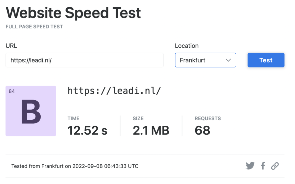 Keycdn website snelheid testen samenvatting